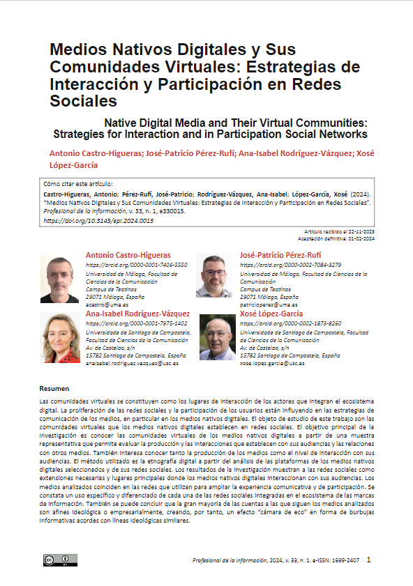 "Las redes sociales son extensiones necesarias y lugares principales donde los medios nativos digitales interaccionan con sus audiencias" Estudio publicado en marzo por <a href="/revista_EPI/">Revista EPI</a> 👉 revista.profesionaldelainformacion.com/index.php/EPI/…