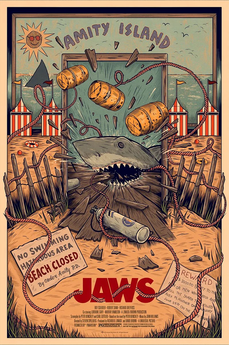 Great poster for Jaws by @samdunn #Jaws #PostersoftheWeek