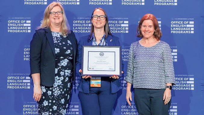 For the 1st time in 20 years, a teacher from #Serbia won @ECAatState Access Program Best Teacher Leader Award! 👩‍🏫 🎓 Congratulations to Ms. Ivana Milosevic, English teacher at Mathematical Grammar School #Belgrade, on this significant accomplishment!👏🏻 📸 credit: @PolitikaJavlja
