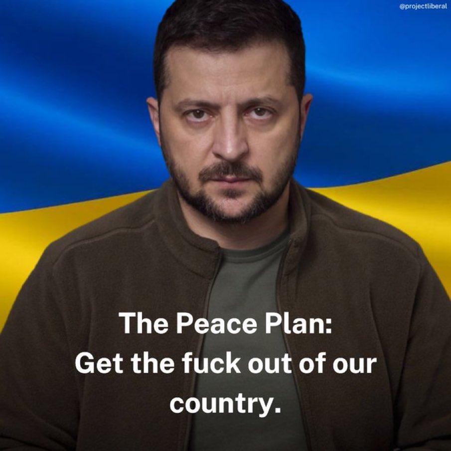 Alle, die wirklich Frieden in der Ukraine 🇺🇦 & Europa 🇪🇺 wollen, die sollten sich gegenüber den Russen 🇷🇺 auf einen ganz einfachen Satz von #Selenskyj einigen, und alles dafür tun, daß #Putin und seine Besatzer Armee es entweder tot oder lebendig tun. That‘s it #SlavaUkraïni 🇺🇦