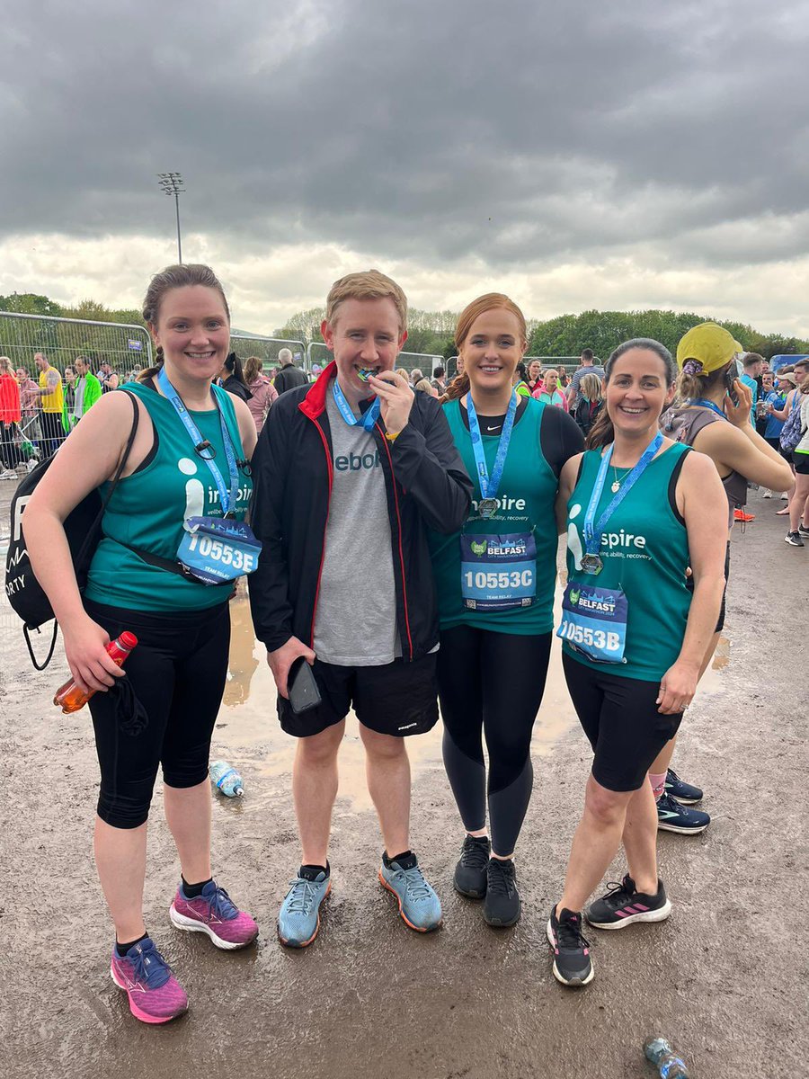 Just some of #TeamInspire smashing the #BelfastMarathon today! Thanks to everyone who supported us and who cheered us on across our beautiful city! Keep an eye for a full recap video soon!