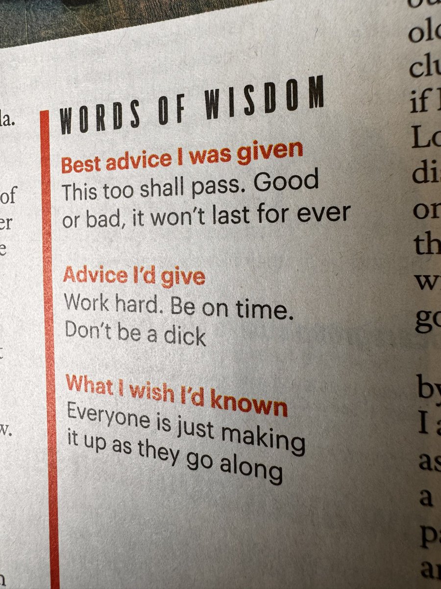Perfect advice for life in todays @thetimes from @StephenMangan