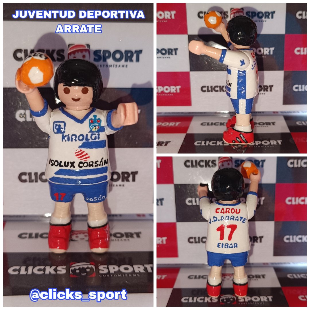 Qué orgullo poder realizar la colección de clicks sobre la trayectoria deportiva de @CarouGonzalo
En éste caso, con la camiseta del J.D.ARRATE de #Eibar #eskubaloia
#balonmano #handbol 
#handmade #clickssport #regalospersonalizados #regalosmolones #playmobilart #customplaymobil