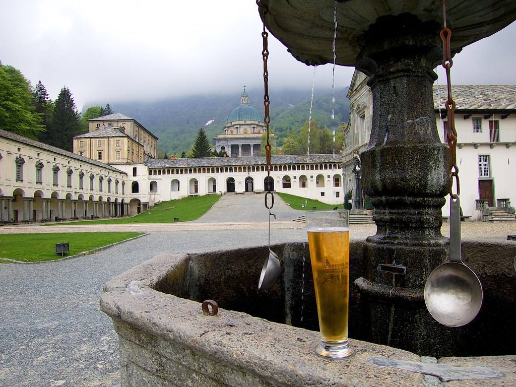 Today's Giro stage finishes at the Santuario di Oropa, a UNESCO World Heritage Site.  It's the largest sanctuary dedicated to the Virgin Mary in the Alps.  I'm not saying that its fountain has magic 'waters' but here's what I drank when I visited.  #GirodItalia