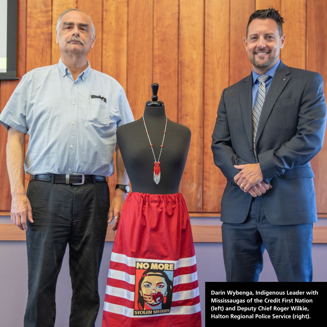 While Indigenous women account for less than 5% of Canada’s population, they make up 24% of female homicide victims. A red dress is currently displayed in our Headquarters to help keep missing and murdered Indigenous women at the forefront of our minds.