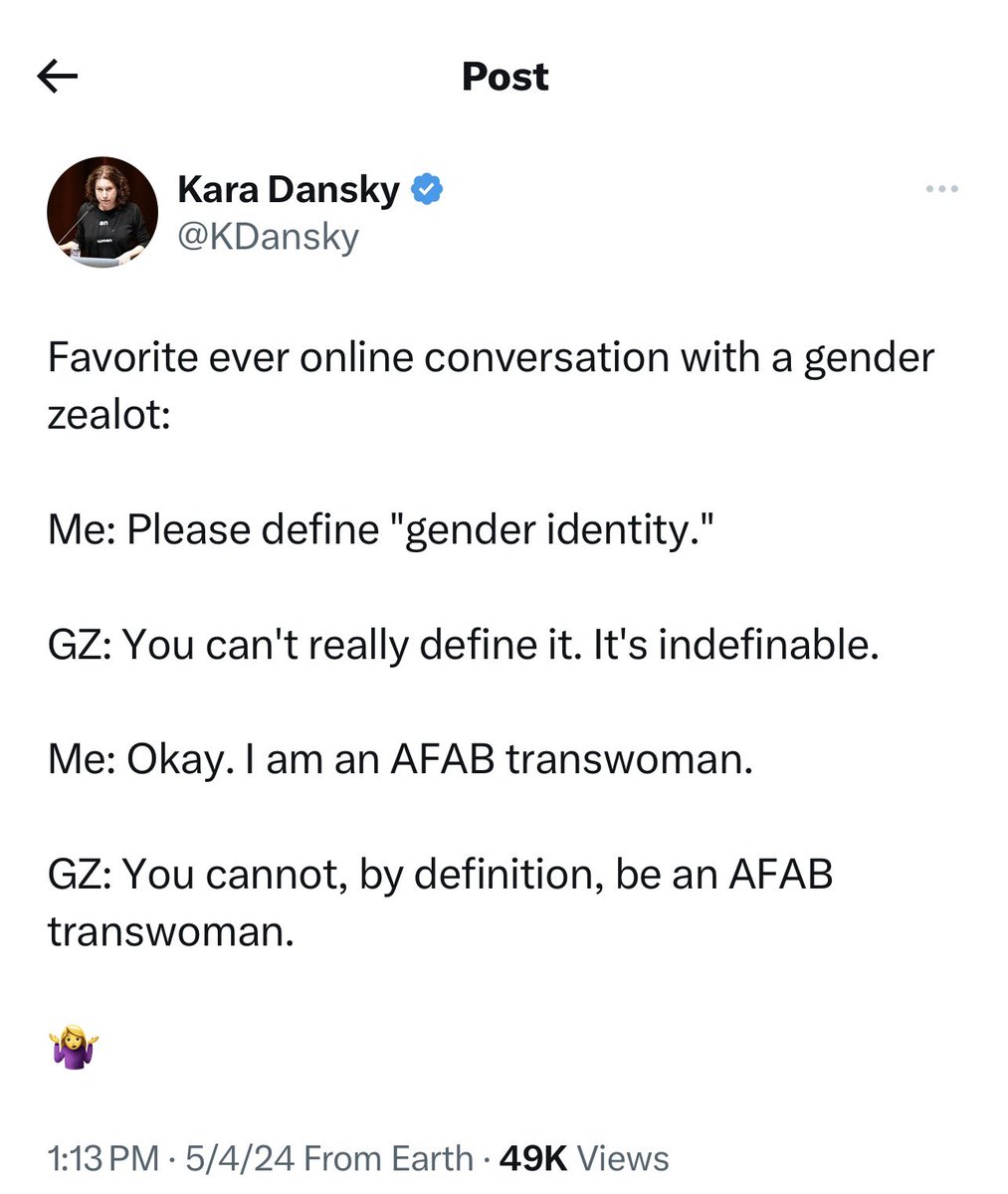 @marycatedelvey Though I don’t think this other AFAB transwoman has given birth like you have, I thought you should know that you are not alone.
I hope more AFAB transwomen will be brave enough to come out so that they, too, can be their authentic selves. 
👇