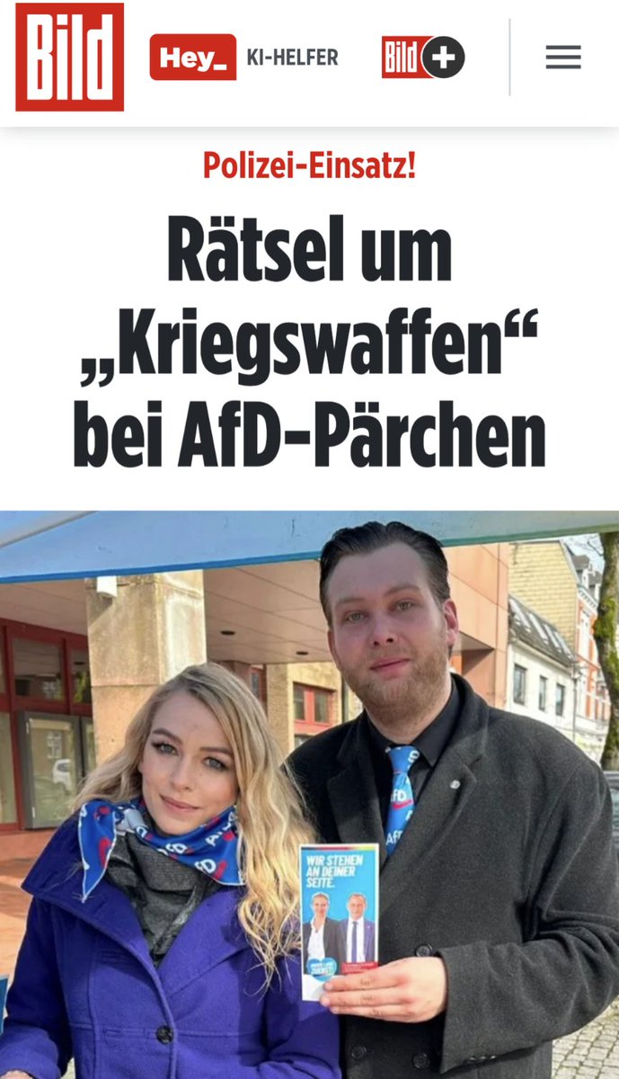 Na ja, wenn es sonst nichts ist. Wobei, das sympathische Paar hauste in einer Messi-Wohnung ... und damit ist nicht der Fußballer gemeint.
#noafd-Wähler honorieren sowas. 🤷🏼‍♂️
#fckafd #fcknzs