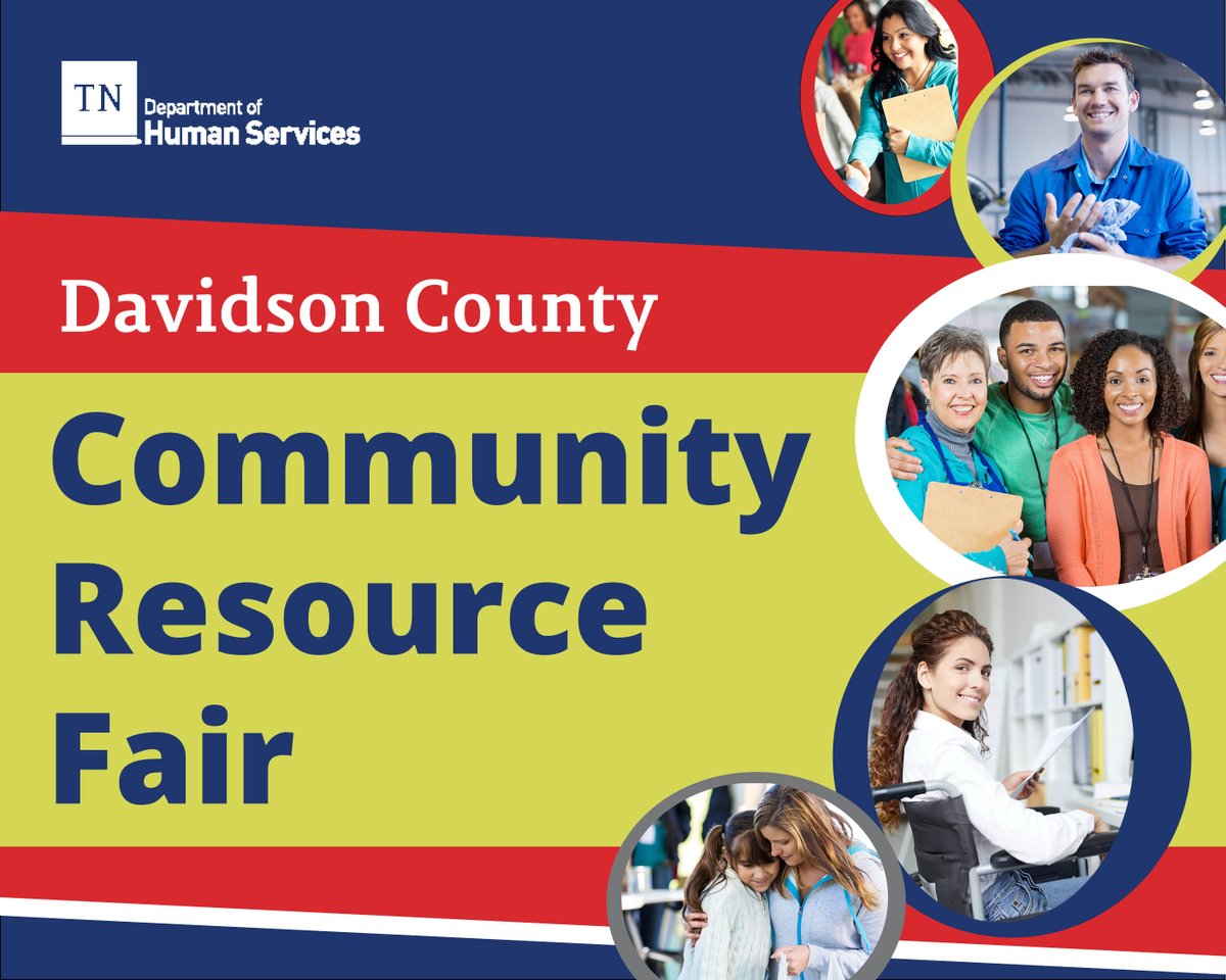 TNHumanServices's tweet image. We’re hosting a free Community Resource Fair for #DavidsonCounty residents on 5/10/2024. Find information on #Employment, #Taining, #FinancialAid, #LegalServices, health &amp;amp; more at this free event. Learn more at: tn.gov/humanservices/….