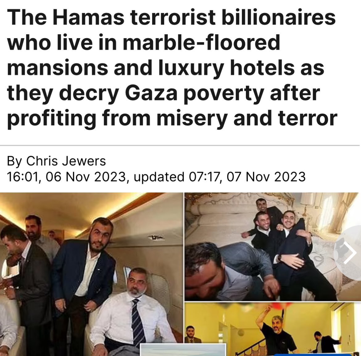 Look at these fucking morons, The billionaires in charge of Hamas thank you very much, and are still pissing themselves laughing at you struggling to pay for your food, gas and electricity while donating to their yachts fuel costs.