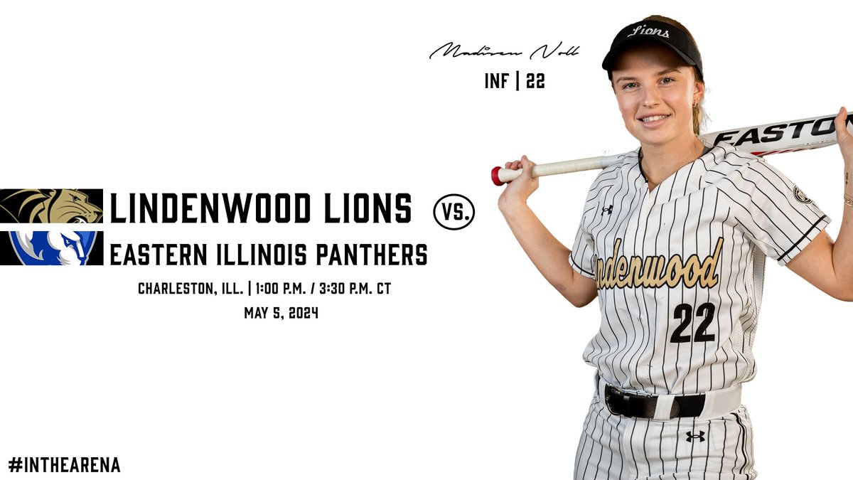 Closing out the regular season with a double header @LindenwoodSB 🦁🥎🦁 🆚Eastern Illinois 📍Charleston, Ill. 🕐1:00 p.m. CT / 3:30 p.m. CT 📊tinyurl.com/3wee2djb 📺(Gm 1)tinyurl.com/mryfjc4a 📺(Gm 2)tinyurl.com/yr7tyydn #NewLevel // #OVCit