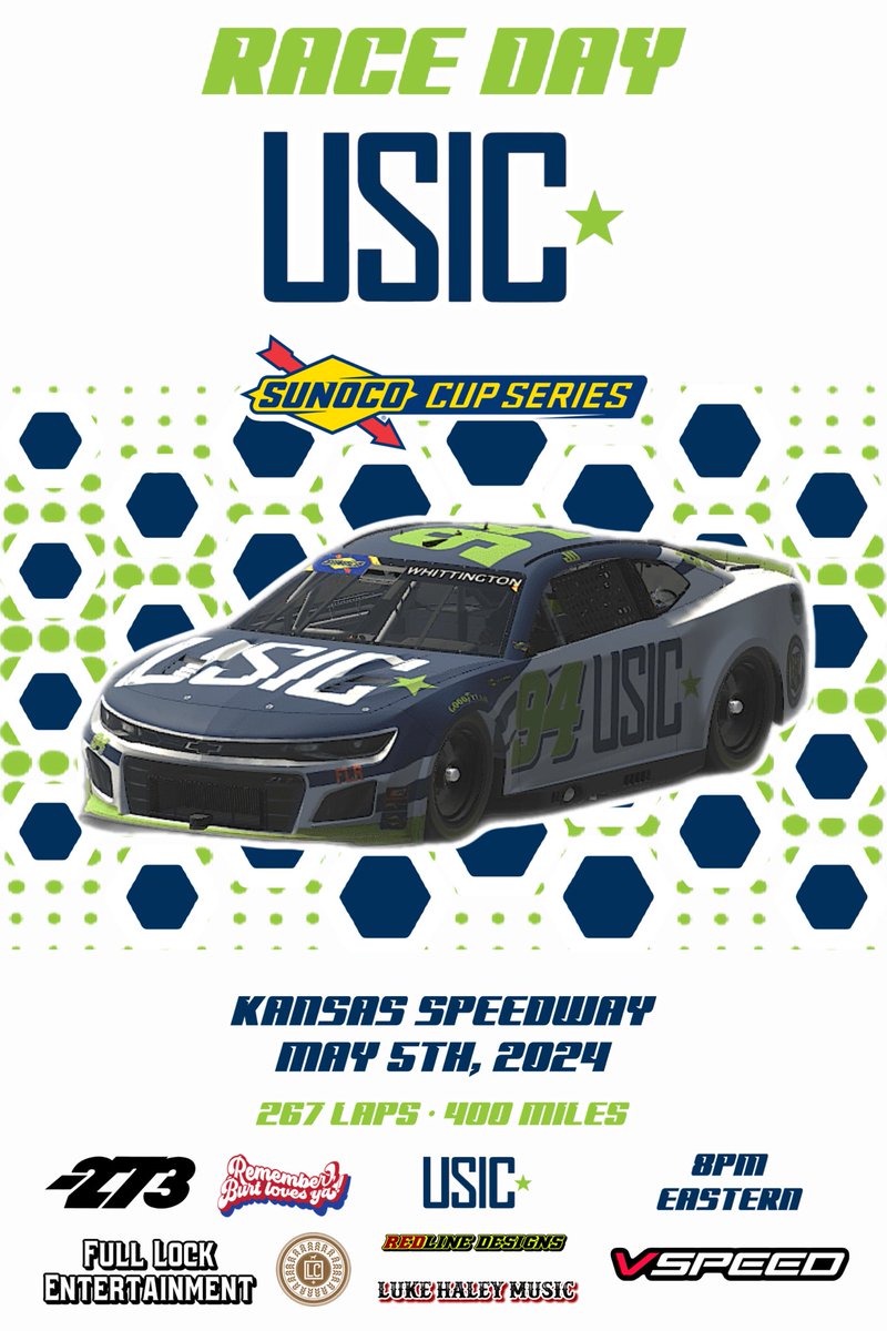 ITS RACE DAY!! Tonight the @sunococupseries heads to @kansasspeedway for 400 miles of action! I’m excited for this one. It’s been one I’ve had circled going into the season, so let’s see if we can turn this recent luck around! 8:20pm eastern, @VSPEEDSim , be there!!