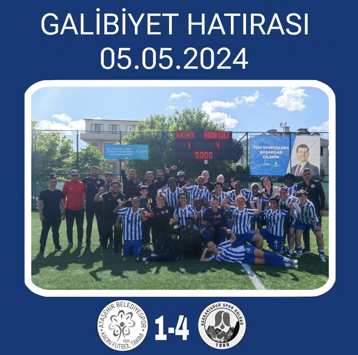 Deplasmanda karşılaştığı #Ataşehir Belediyespor Kadın Futbol Takımını 4-1 mağlup eden #Hakkarigücü Kadın Futbol Takımımızı canıgönülden tebrik ediyorum. Nice galibiyetlere… 📍#İstanbul #BenimŞehrimBenimTakımım