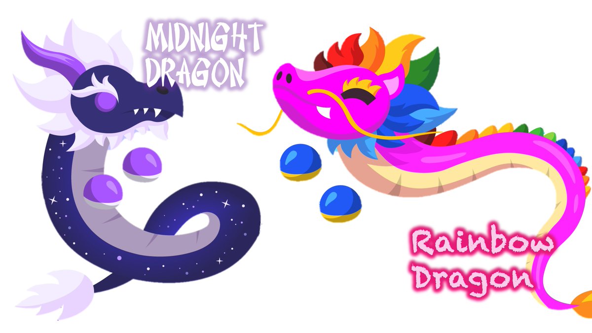 Two amazing dragons we got this year were the midnight dragon 🌃 and the rainbow dragon 🌈! Which is your favorite? 🧧 #AdoptMe