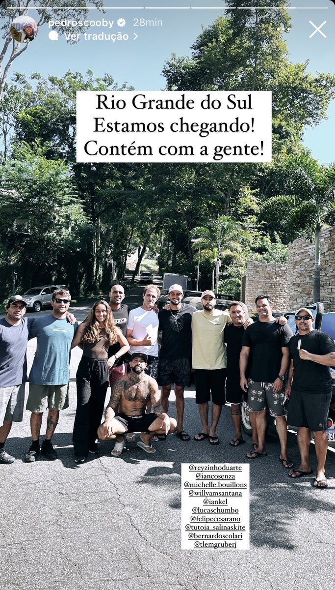 e o pedro e o chumbo que reuniram os surfistas de onda de gigante e os pilotos de jetski e tão indo ajudar no resgate no rio grande do sul, amo meus surfistas