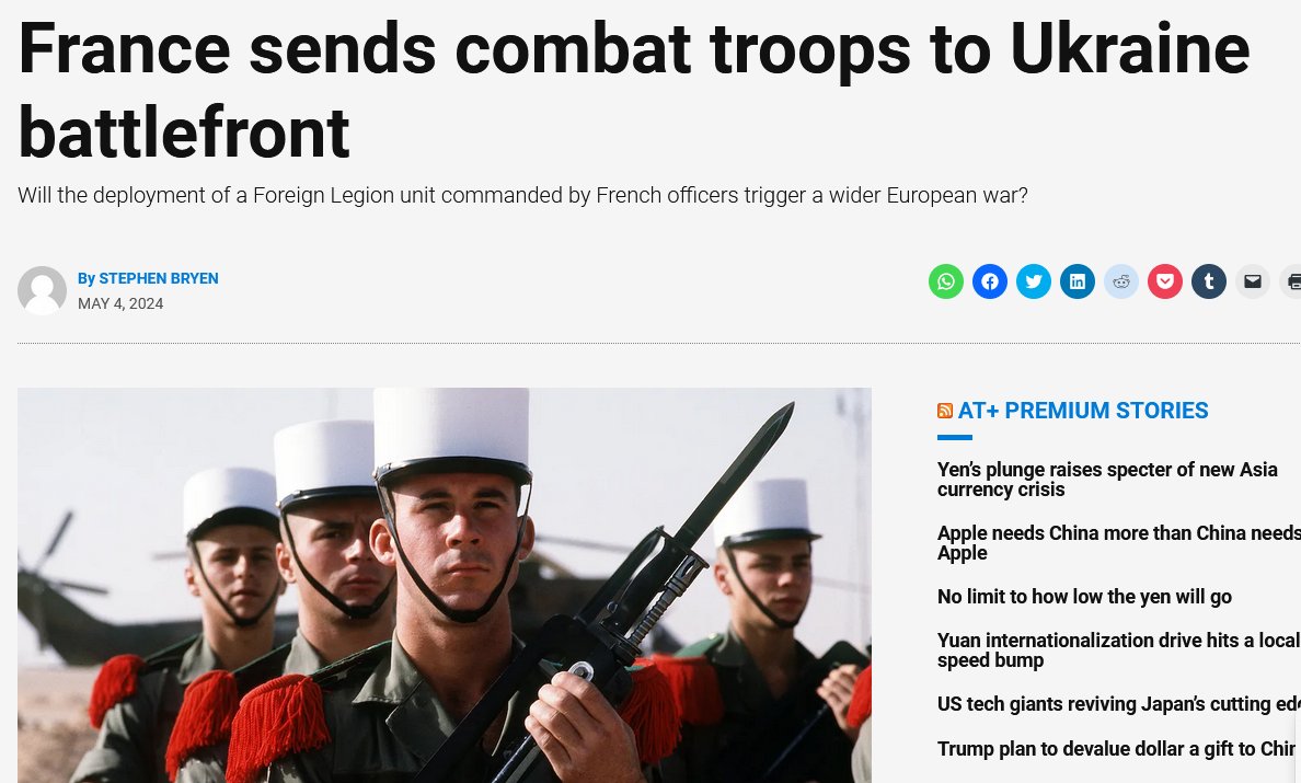Frankreich soll jetzt damit begonnen haben, die Fremdenlegion zum Kampf in die Ukraine zu schicken. Ist ein französischer Präsident wirklich so mächtig, dass er ohne parlamentarische Zustimmung Frankreich in den 3. Weltkrieg führen kann? #Macron ist offenbar wahnsinnig geworden!