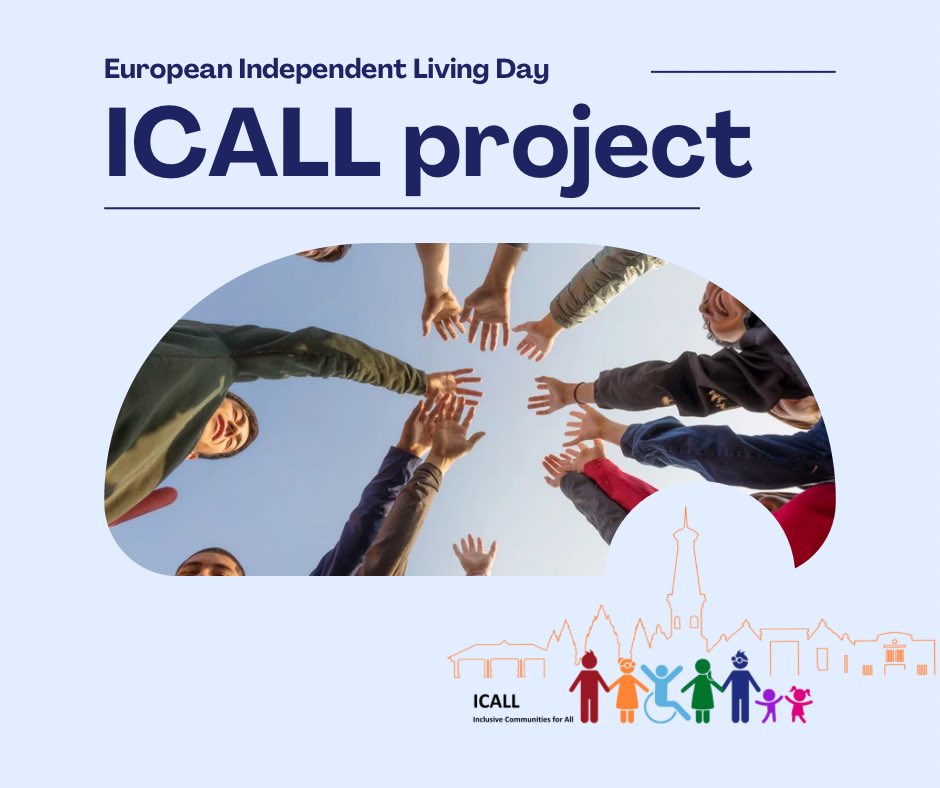 Today is European Independent Living Day 🇪🇺 The ICALL project aims to help build communities where persons with disabilities can live a full life & access all services offered to the public. ICALL is looking for practices on inclusive living. More👉rb.gy/me302g