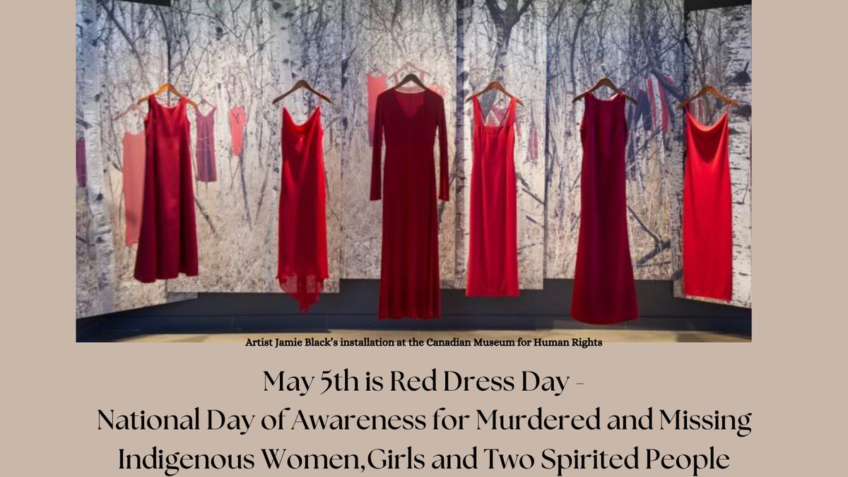ETFOPeel's tweet photo. Indigenous women and girls and 2 Spirit and LGBTQIA+ people face disproportionate amount of violence. Through artist Jaime Black's #REDressProject "...the spirits of the missing or murdered women & girls stand with us here today, giving us courage, strength & clarity...” #MMIWG2S https://t.co/zD77kArUlC