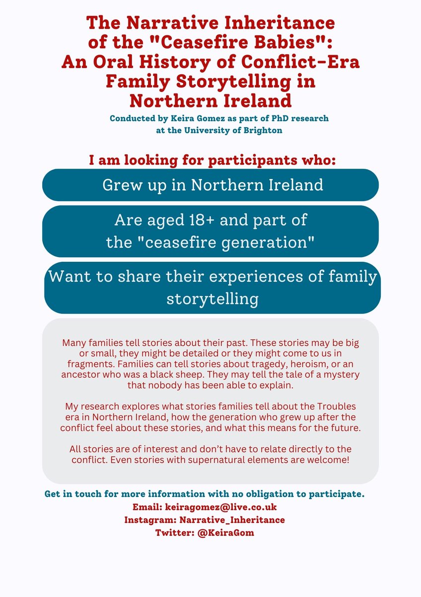 I'm finishing up my interviews by the end of June! Get in touch if you'd like to be involved :) And feel free to share the flyer far and wide!