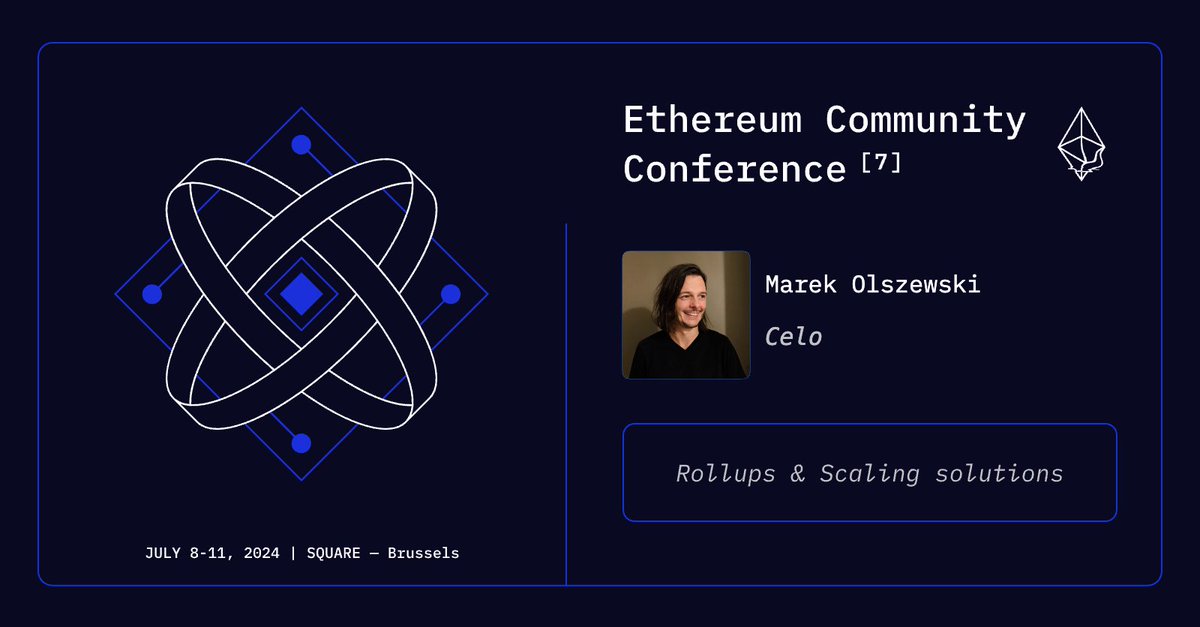 Say hello to your EthCC[7] speakers! @marek_ from Celo Track: Rollups & Scaling Solutions See you in Brussels! 🖤💛❤️