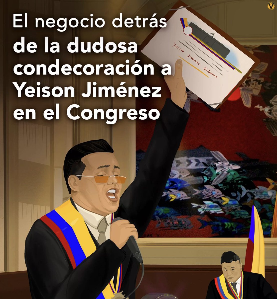 La dudosa condecoración privada que recibió Yeison Jiménez en el Congreso junto a un empresario chino que fue señalado en Londres de espionaje a favor del gobierno de su país. Todo un negocio. La investigación de @felipe_prensa en @VoragineCo 👉🏽 voragine.co/historias/el-n…