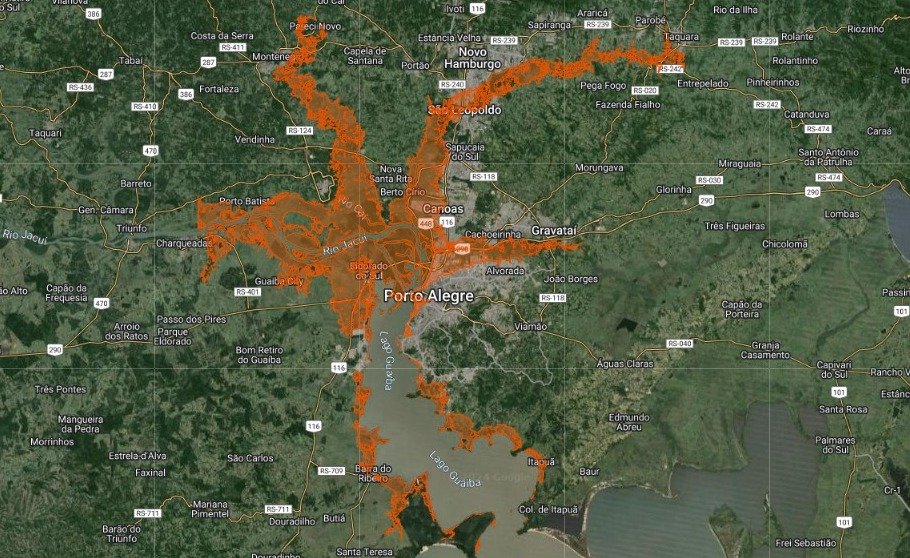 Mapa do Instituto de Pesquisas Hidráulicas da Universidade Federal do Rio Grande do Sul (IPH/UFRGS) mostra áreas com risco de alagamento na Região Metropolitana. Saiba se você está em uma delas 📲 s21.news/xtbZb Para o mapeamento das áreas potencialmente inundadas, o…