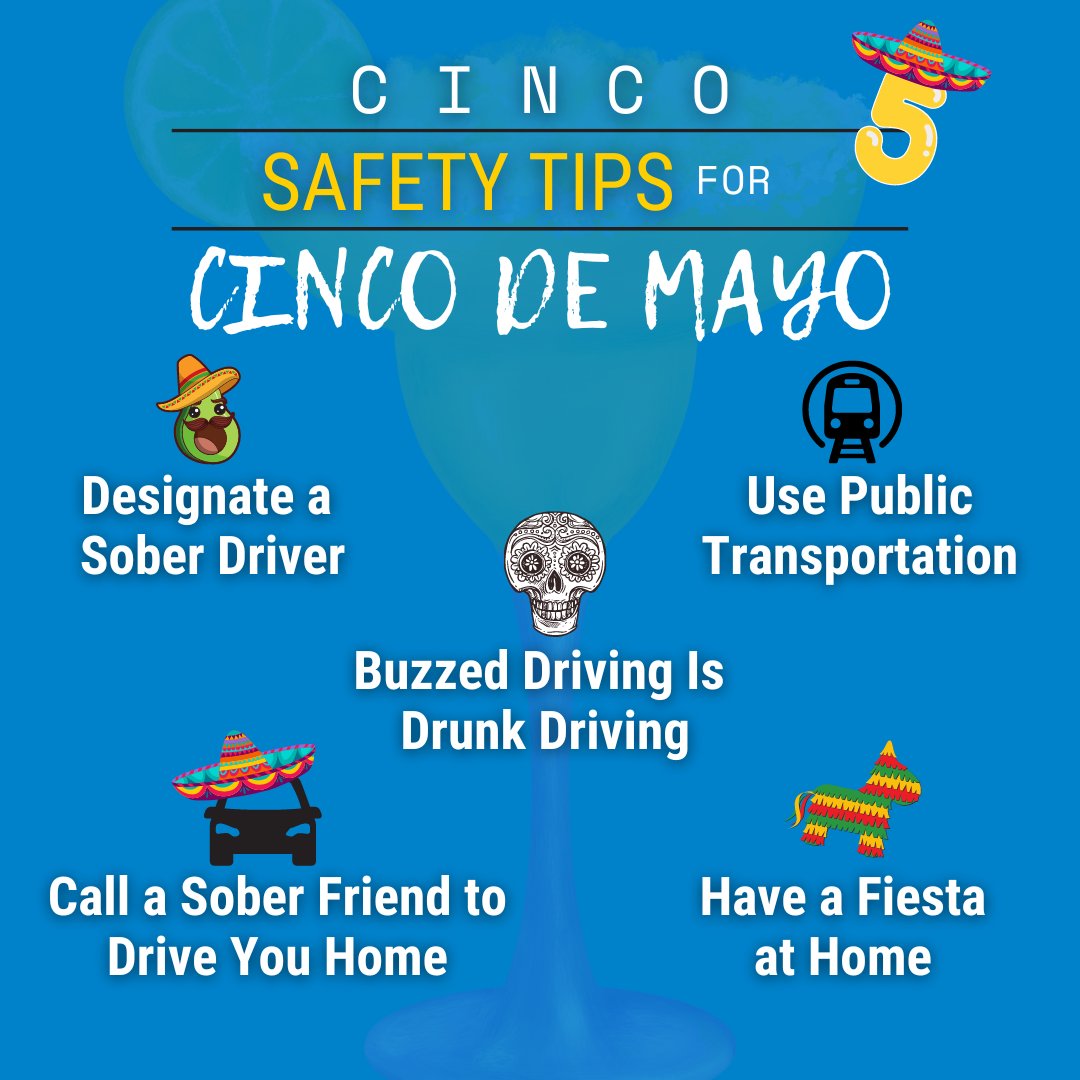 It's Cinco de Mayo! 🥳 Celebrate responsibly and remember — Buzzed Driving Is Drunk Driving.