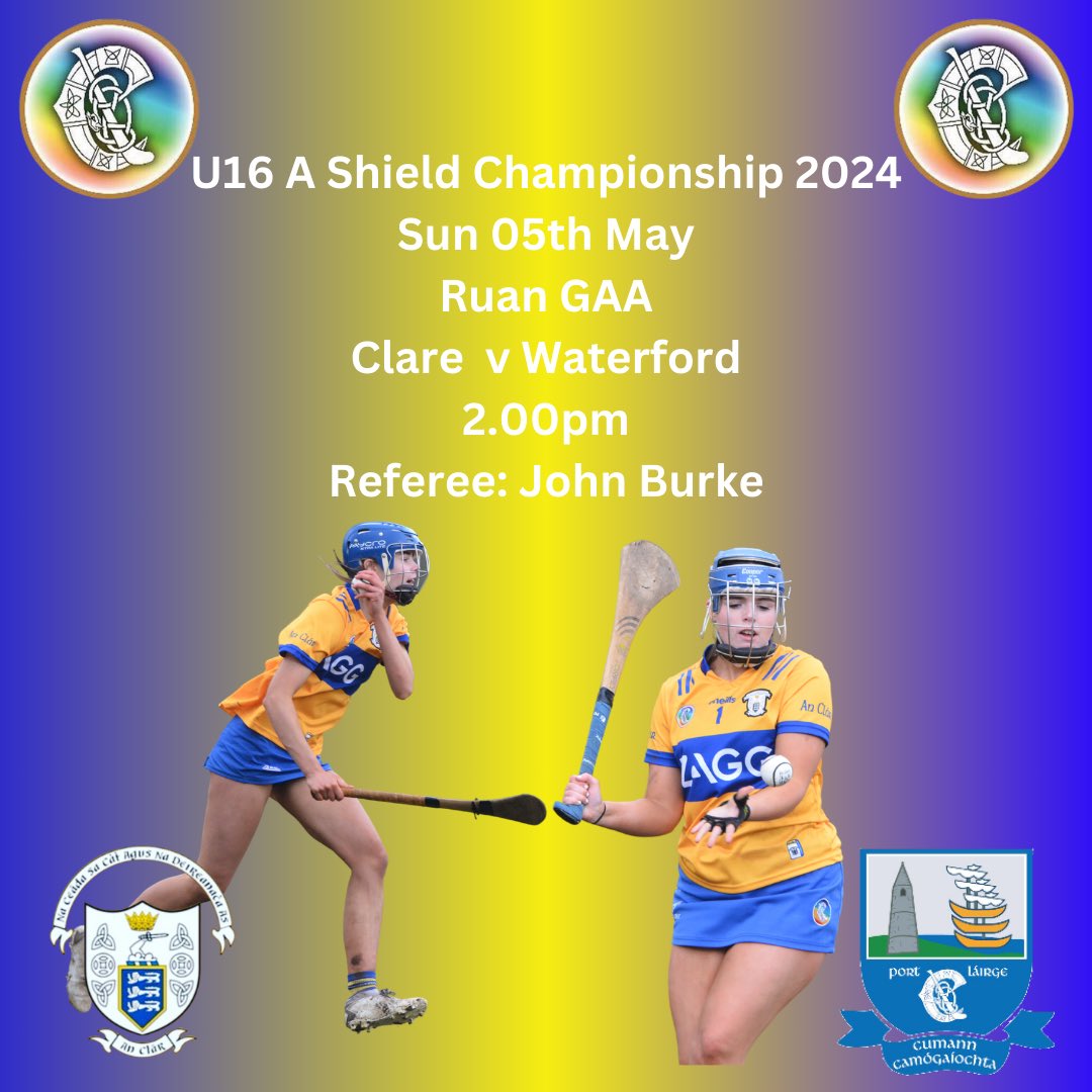 F/T @OfficialCamogie U16A Shield Championship Clare 3-9 Waterford 4-13.