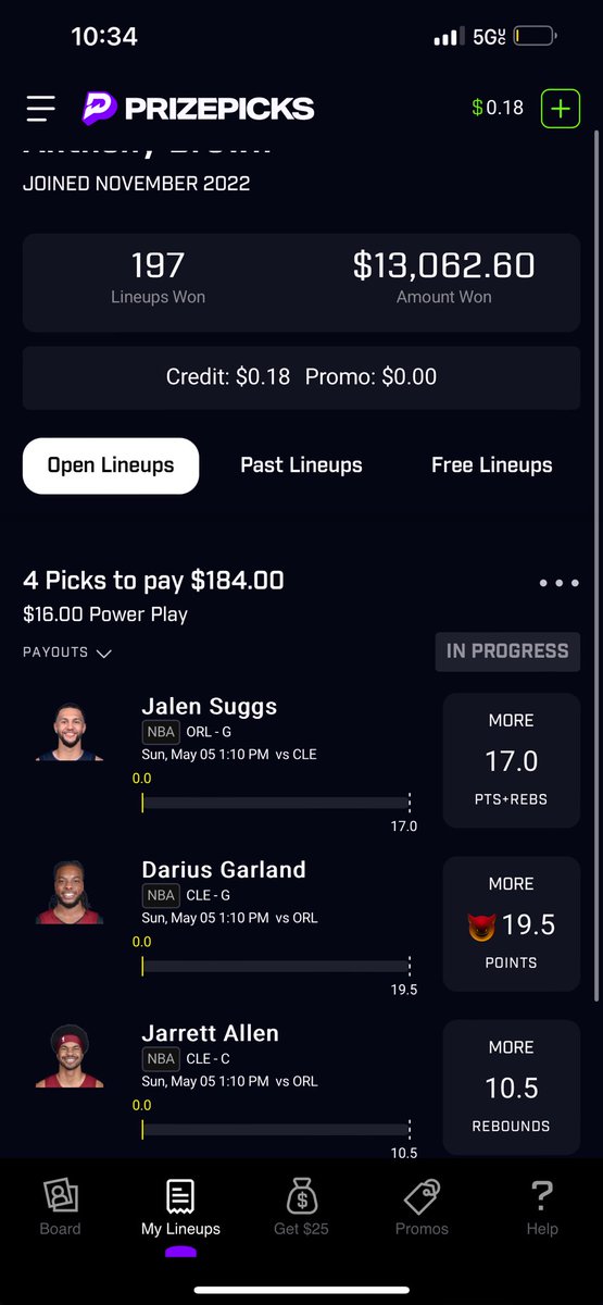 Meet me at the bank! My last one is Wendell for more rebounds!✅ #prizepicks #prizepickslocks #PrizePickChampions #bettingsports #OrlandoMagic #Cavaliers