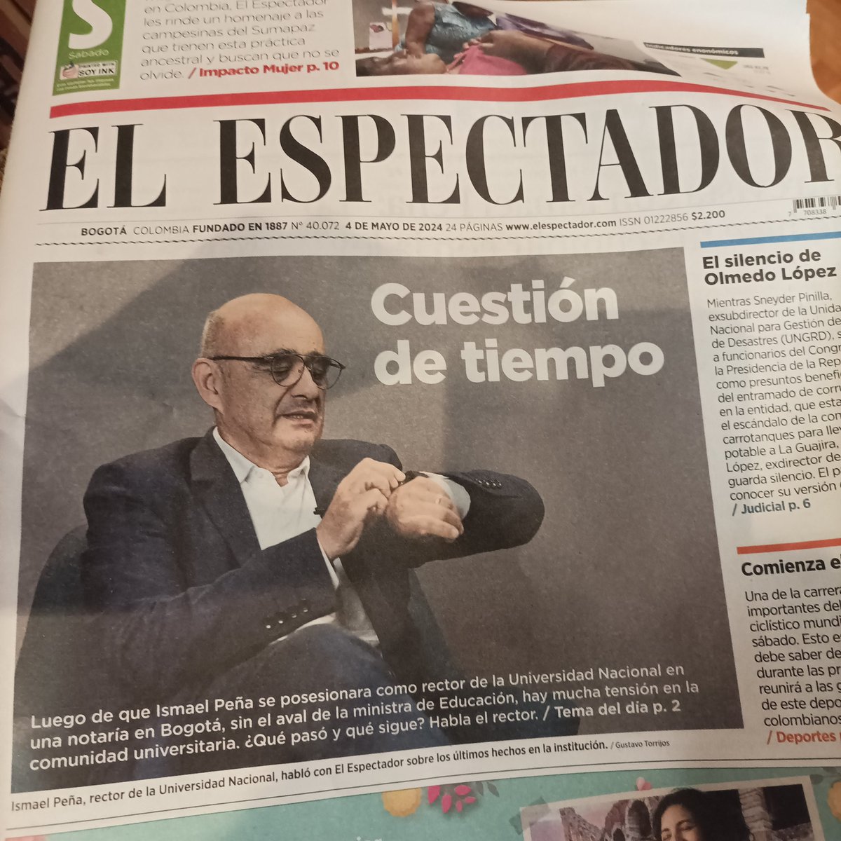 La otra vez nos decían que debíamos aprender del Rosario y sus manifestaciones para sacar al rector. Gran diferencia cuando El Espectador les dedica una editorial a investigar las irregularidades y a nosotros nos sentencia irremediablemente a esta rectoría. Así quién no.