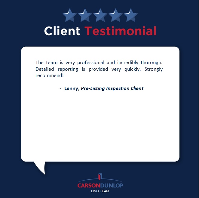 Google review
Thank you so much for the trust of our client.

#thelingteamhomeinspections #googlereview #clientreview #prelistinginspection #homeseller #homeinspection #houseinspection #toronto #supportlocal #homeinspector #realestate