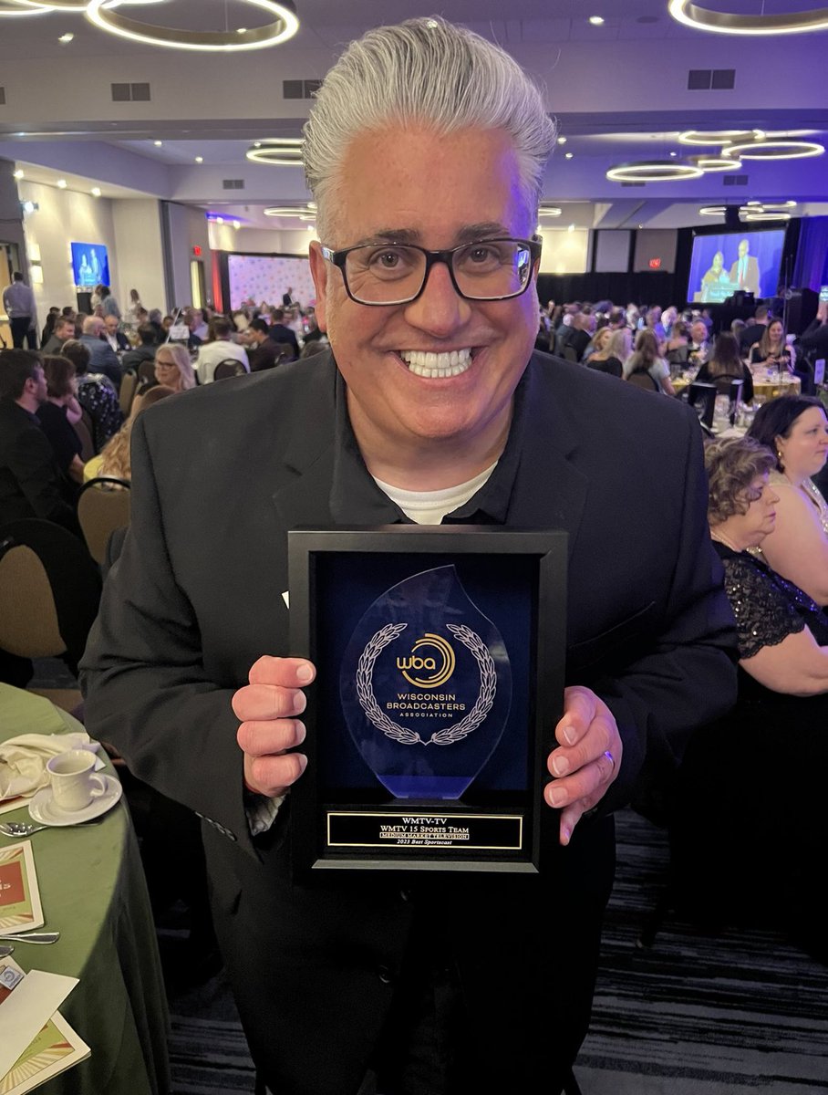 I am feeling SO grateful and humbled. I’m always proud of the work we do at WMTV 15 SPORTS. WE (@jockosports @LeahDohertyTV @anderleytv and really EVERYONE at the station) received “Best Sportscast” last night at the @WIBroadcasters Awards Gala. I love my job.