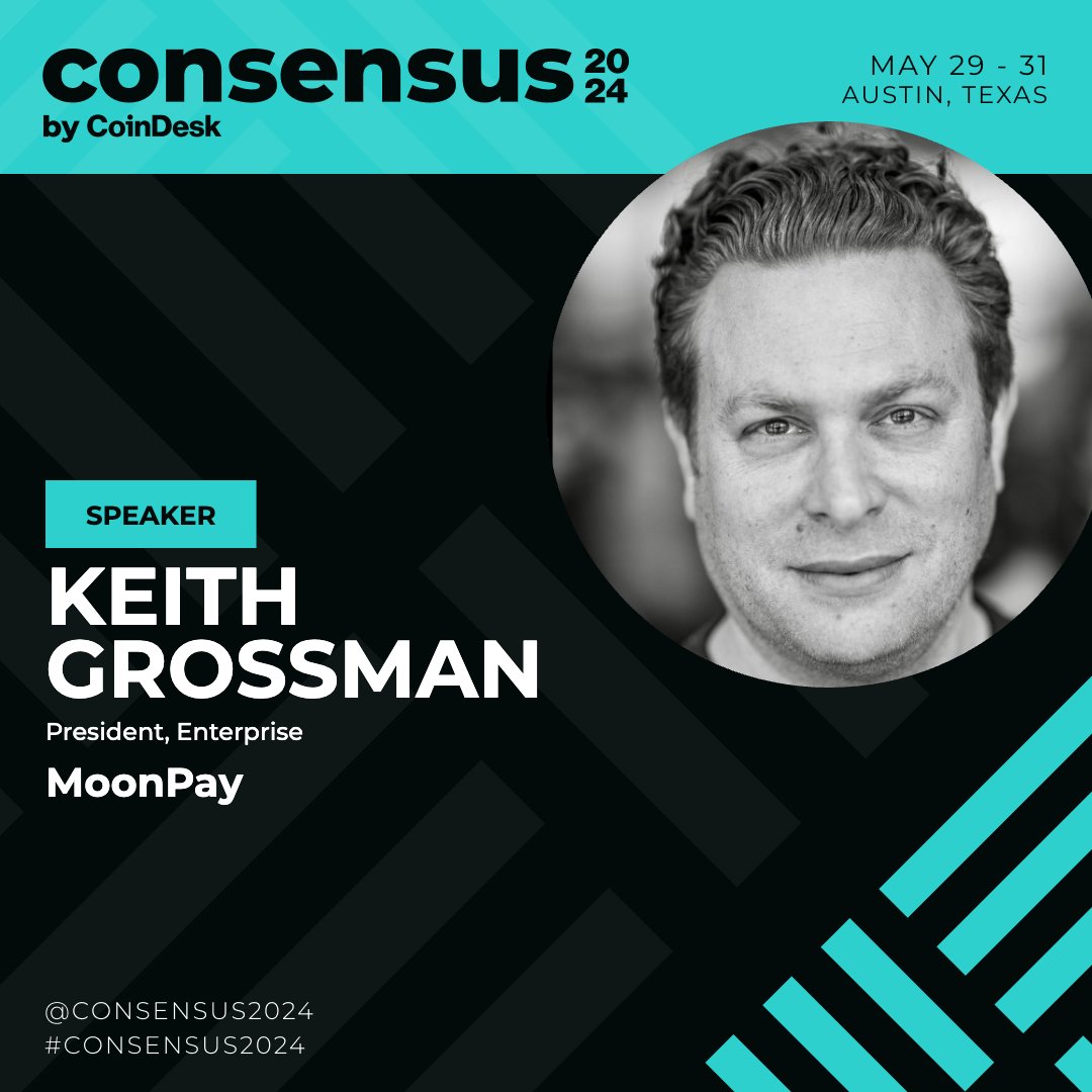 🌝 @Keithgrossman is taking the stage at #Consensus2024! 🟣 Join him in Austin on May 31st for a discussion on crypto wallets — will you be there?