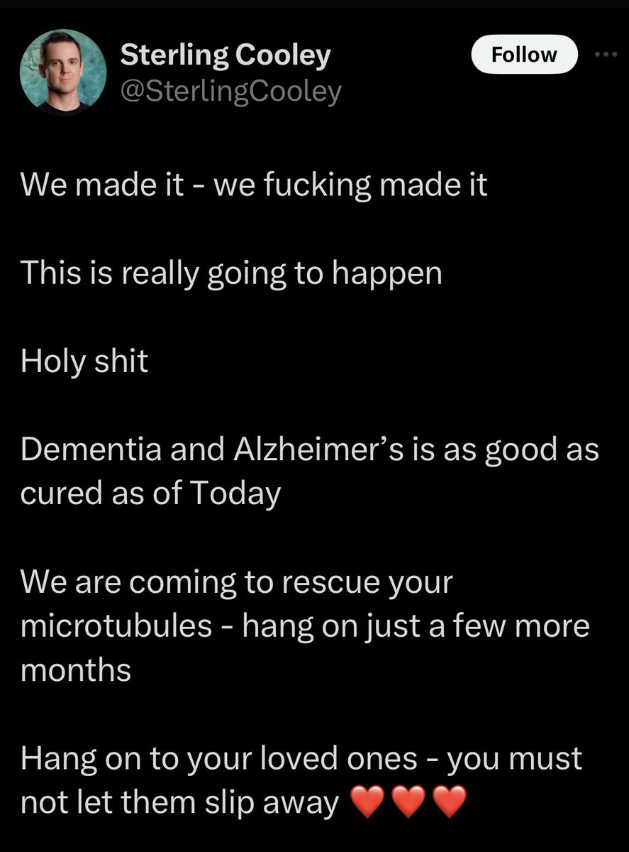 The worst of Thinkbois + healthcare:

1. Posts he found the cure for dementia and Alzheimer’s.

2. Post goes viral with ~2M views.

3. Proceeds to tweet a bunch of related posts to gain followers.

4. Discloses he “secured” some sort of funding for some sort of “study”.

🤦‍♂️