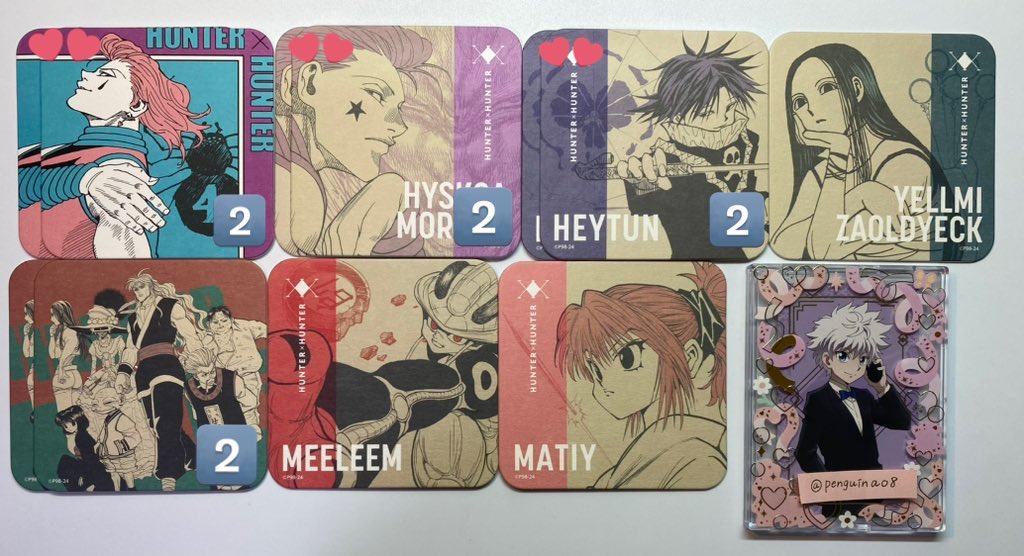 penguinao8's tweet photo. 《交換》
HUNTER×HUNTER  ハンターハンター アートコースター 第2弾 アトコ

【譲】画像1、2枚目 

【求】画像3枚目  キルア＞キルア＆ゴン＞ゴン

💕はキルア単体1枚でも絡む交換のみ。

ゴンのみのご交換の場合、少しお時間頂きます。

郵送でのお取引希望です。
お気軽にお声がけ下さいませ。 https://t.co/RDCINb23KD