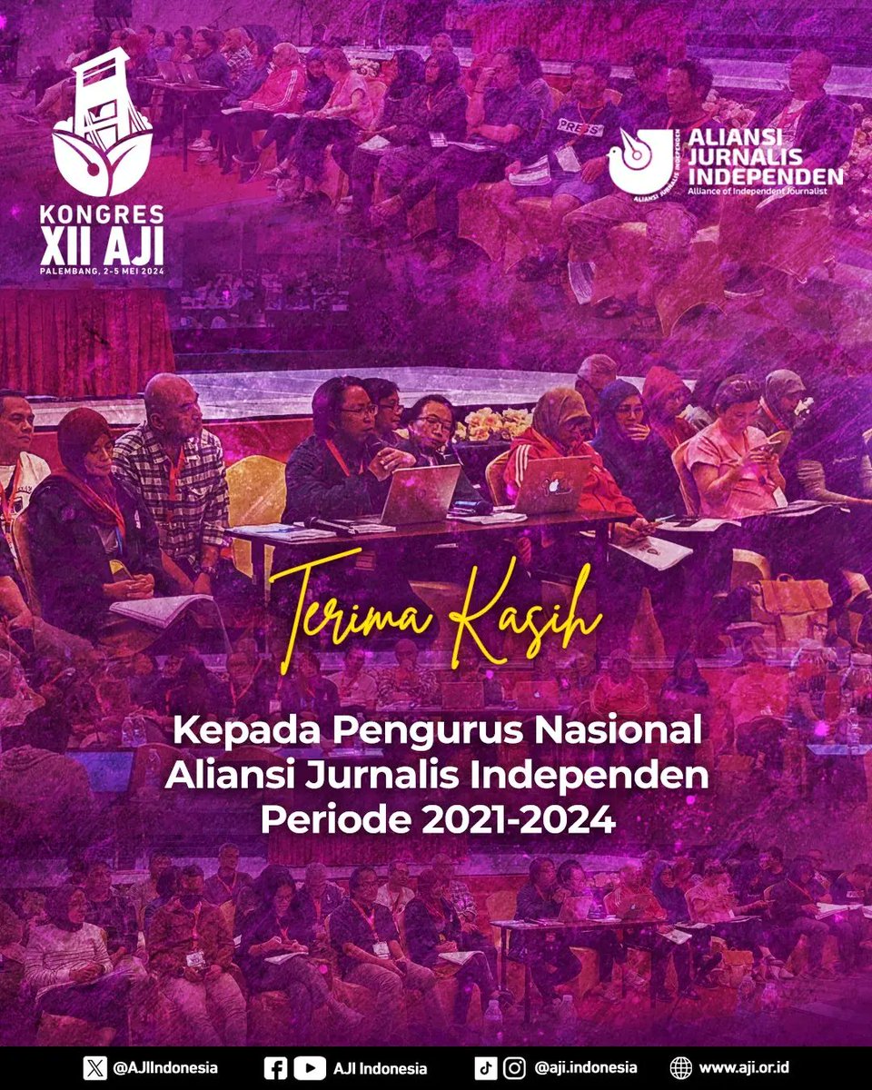 Selamat atas terpilihnya Nany & Bayu sbg Ketua Umum & Sekjend AJI Indonesia. Tetap teguh memperjuangkan Tripanji AJI, menjaga kemerdekaan pers & melanjutkan kerja² kolaboratif memulihkan demokrasi. Salam Independen!