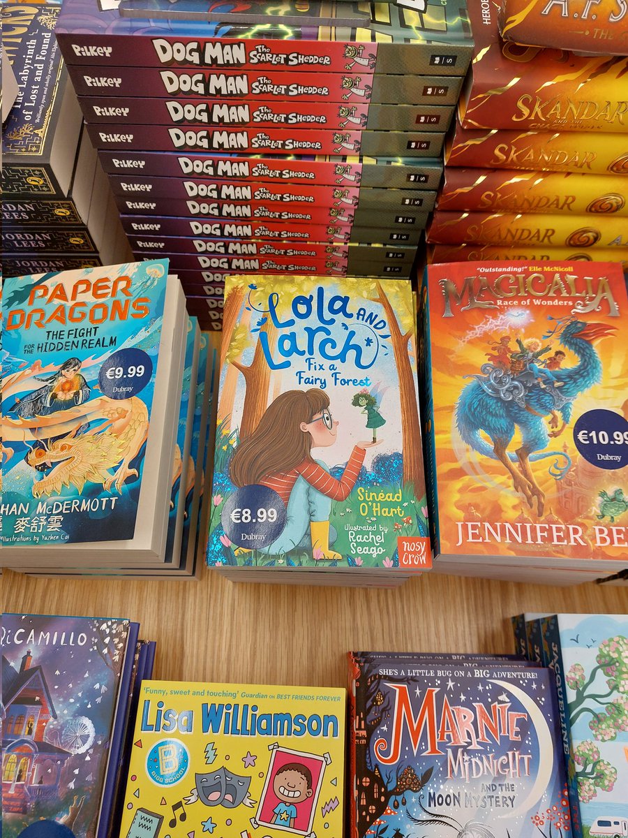 Delighted to see ##LolaAndLarchFixAFairyForest tucked up beside their pals @jenrosebell and @SiobhanMcD91 on the Children's Bestseller table in @DubrayBooks Liffey Valley... 📚🐰🧚📚 @NosyCrow