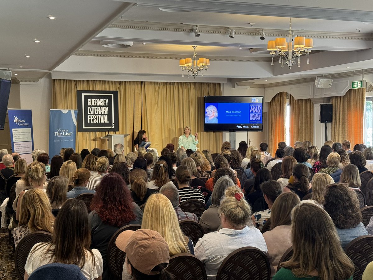 It’s time for our final event!

We’re at a sold out St Pierre Park to speak to Bryony Gordon and @hannahmacin 📚 

This event is sponsored by St Pierre Park and supported by @TheListGsy and @GuernseyMind. 

#GsyLitFest