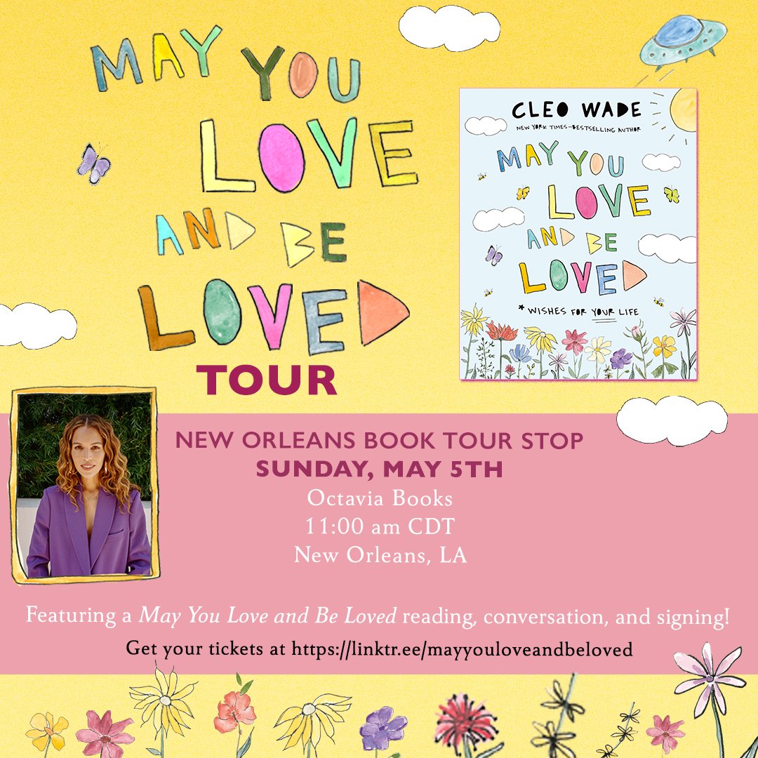 May You Love and Be Loved. Please join us this with Cleo Wade this morning at 11. octaviabooks.com/event/cleo-wad…. May you know fear but not be driven by it May you know joy and follow it everywhere May you know light and shine it every chance you get