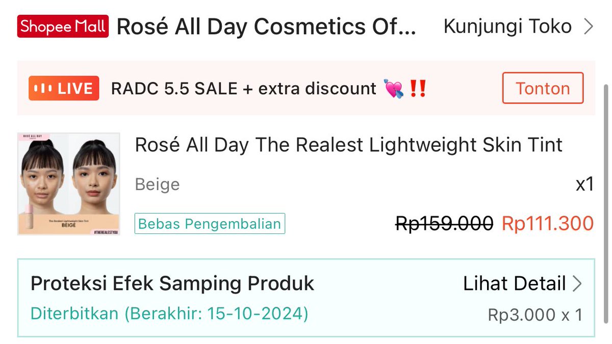 WTS preloved Rose All Day Skintint shade Beige

baru 2x pemakaian tp bersih kok, Exp masih lamaa 2027

jual karena ternyata shadenya keputihan di muka hikss 

100k ajah! dm yaa🐠
#zonauangᅠᅠ #cuan #wts #preloved #roseallday