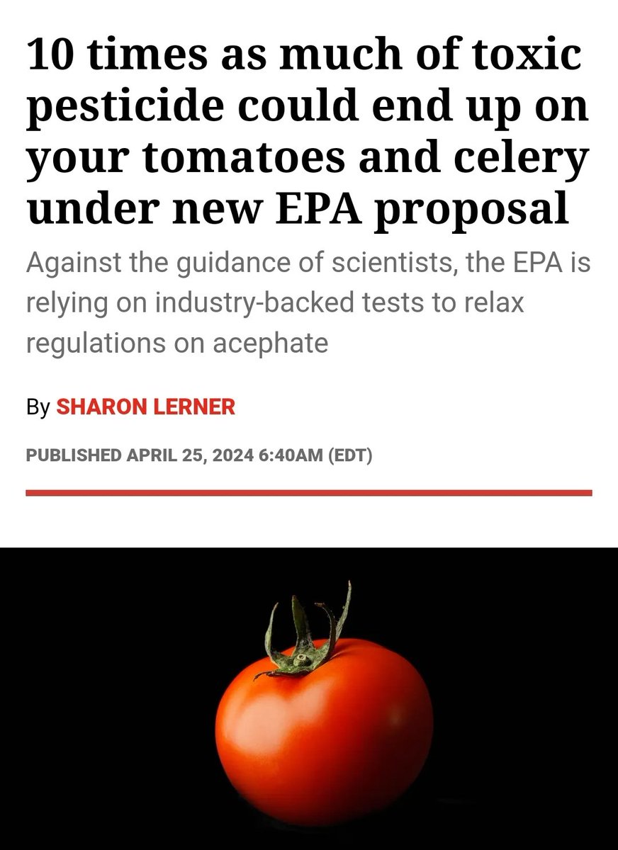 Who doesn't love biting into a tomato that's been fortified with neurotoxic pesticides?

Remember, avoiding toxic chemicals makes your body fragile and complacent!