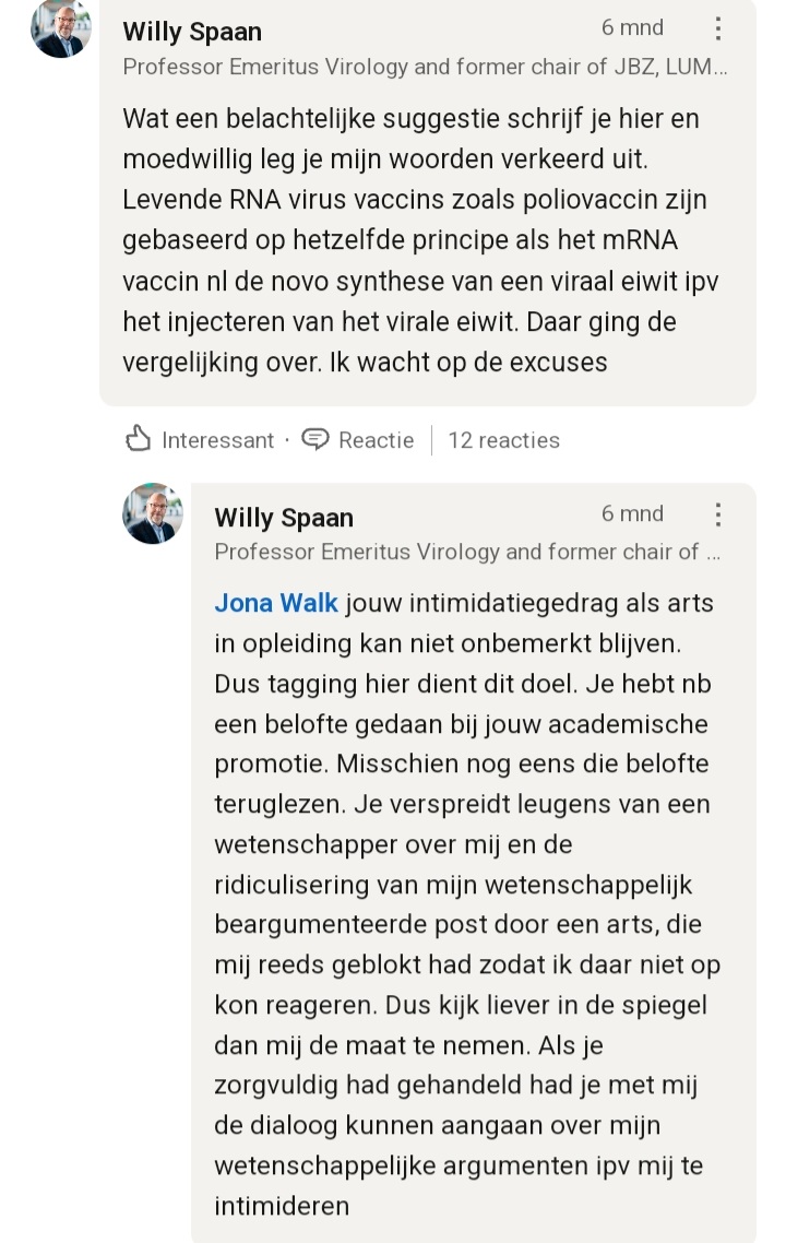 Weet iemand of @radboudumc al heeft gereageerd op de onwetenschappelijke uitspraken van hun internist i.o. Jona Walk in haar recente artikel in de @volkskrant? Waarom verzweeg Jona Walk te noemen dat ze al >1 jaar bij het Radboud UMC werkt? x.com/klaasvandijk5/…