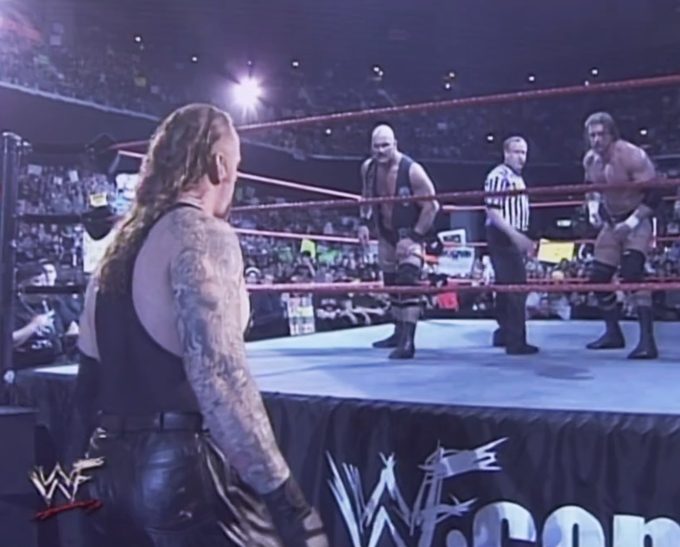 5/5/2001

The Undertaker defeated The Two Man Power Trip in a 2-on-1 Handicap Match for the WWF Championship at Insurrextion from Earl's Court in London, England.

#WWF #WWE #Insurrextion #Undertaker #TwoManPowerTrip #StoneColdSteveAustin #TripleH #HandicapMatch #WWFChampionship