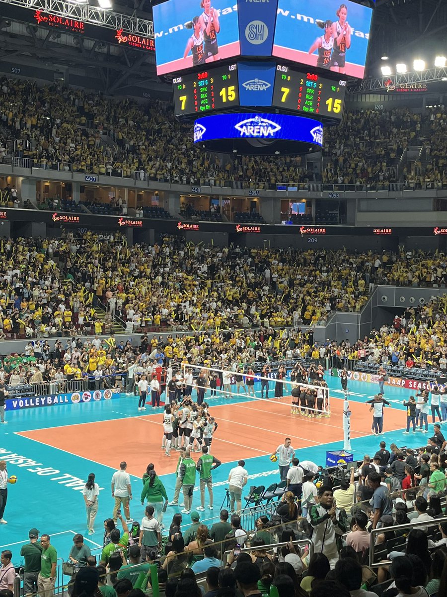 ovialandPH's tweet photo. DLSU bowed down to UST in the most thrilling 5 set match today. DLSU is now eliminated from the championship contention. 

We will miss you, Lady Spikers! 🙏🏻 

But we will be back with you for S87. Keep counting on the support of Ovialand!

#PremierFamilyLiving https://t.co/X1IOO0rR8S