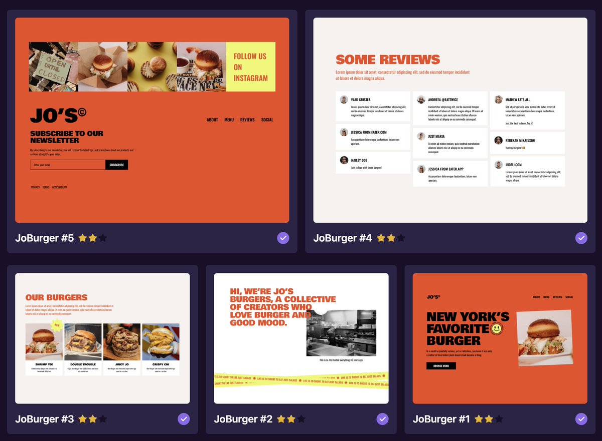 Are you up for a coding challenge? 👀 Today is the last day to complete all 5 coding challenges for Jo's Burger Event. Then, put them all together into our PRO challenge to build a fully-fledged Restaurant website. iCodethis.com/?ref=twt-burger