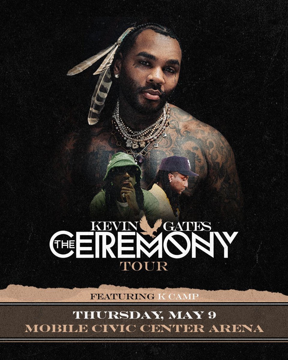 THURSDAY! It's going down with Kevin Gates and special guest K Camp! Lock in seats now at the box office or bit.ly/gen23

#MobileAlabama #MobileAL #MobileCounty #GulfCoast #Pensacola #Biloxi