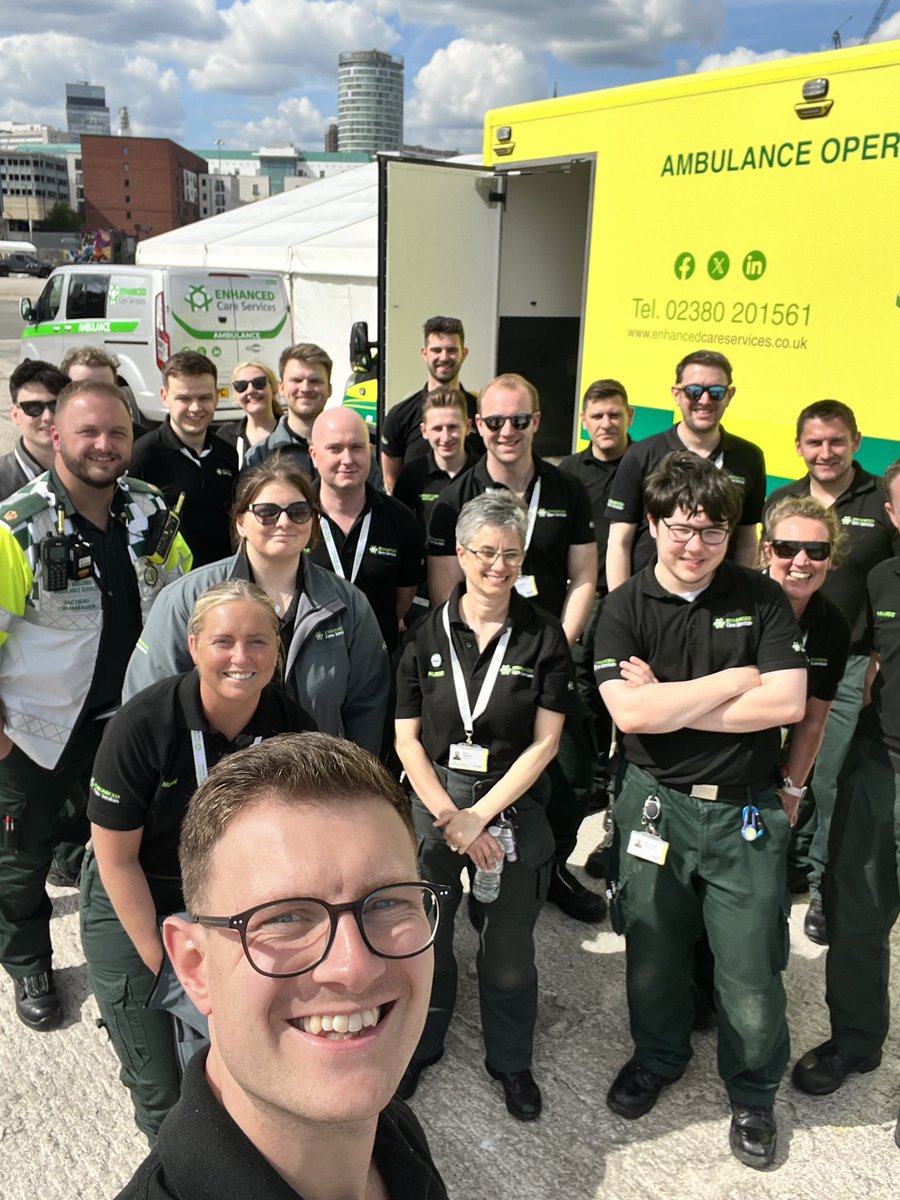 A few of the team at the end of a busy day at @Great_Run Birmingham. Brilliant support from @OFFICIALWMAS and @stjohnambulance! #oneteam