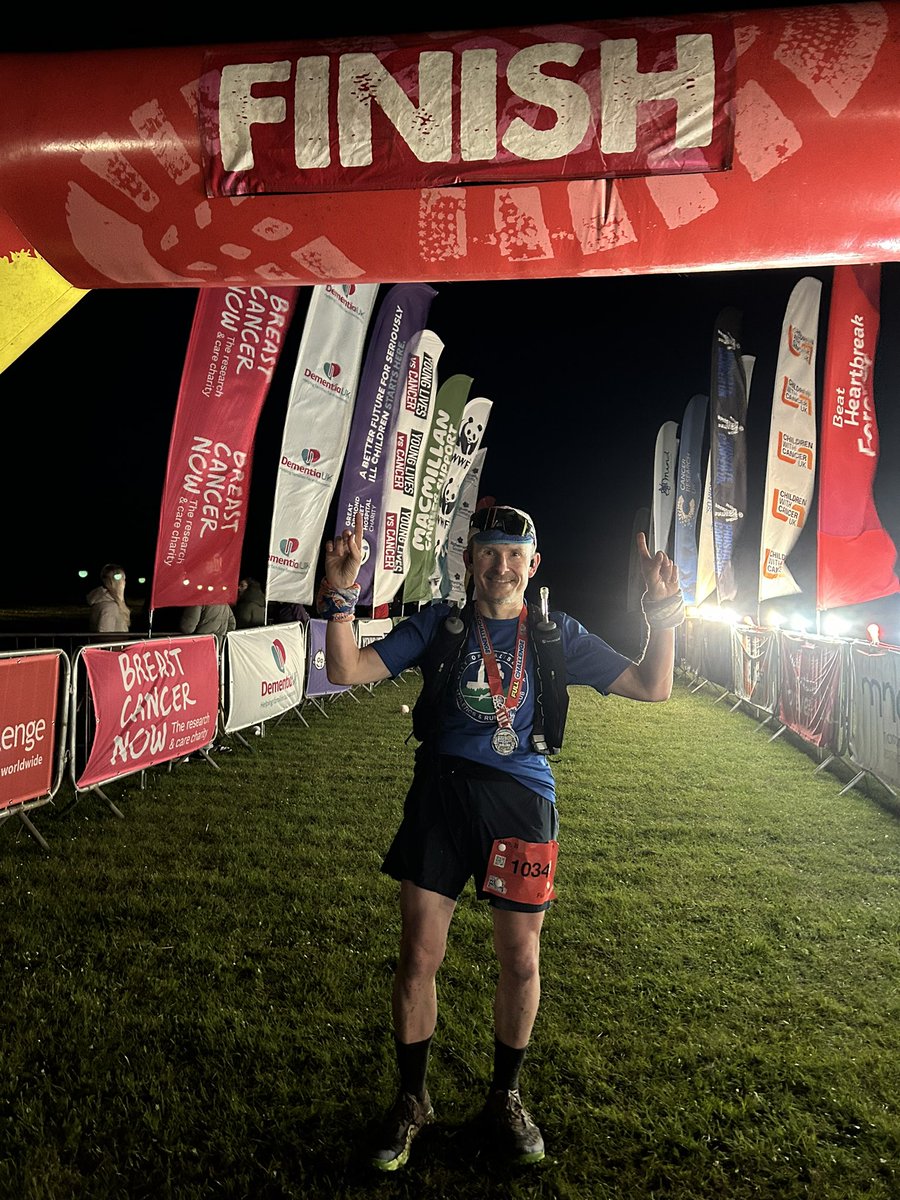 I completed the IoW Ultra Challenge yesterday, running 109km in just under 14hrs 30mins. Pretty tough terrain in terms of total climbing with loads of mud after the recent rain. Started in <a href="/SalisburyTri/">SalisburyTri</a> kit and finished in <a href="/COSalisburyARC/">City of SalisburyARC</a> kit to keep everyone happy 😉#salisbury