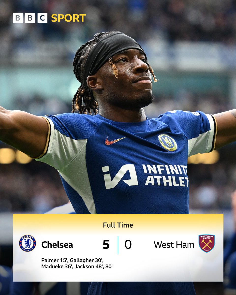 A five-star performance from Chelsea ✨

#BBCFootball #CHEWHU