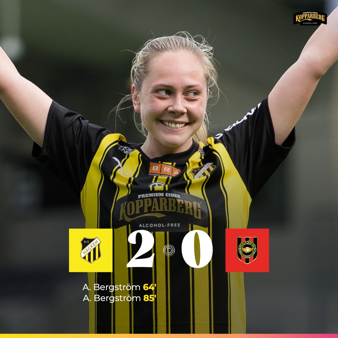 Alice Bergström 👸🏼 BK Häcken tog sin tredje seger på fyra matcher i OBOS Damallsvenskan när Brommapojkarna besegrades med 2–0 efter två mål av Alice Bergström. #bkhäcken