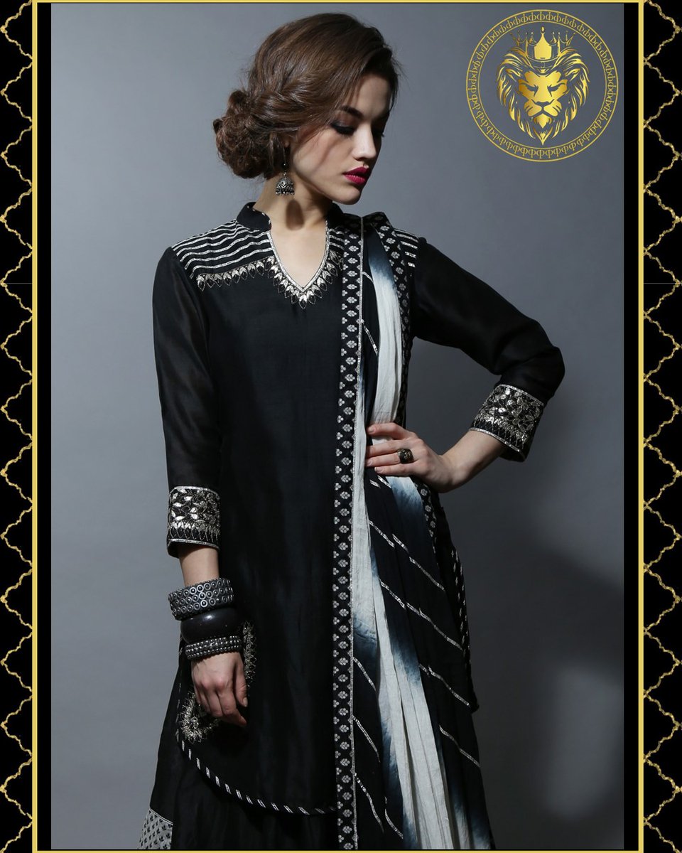 METALLICA- Jet Black Chanderi & Ivory White Butti Chanderi kurta-skirt set with gota-patti, zari & resham embroidery.
Follow me on Instagram @princeabcouture
#PrinceABCouture #Lionstribe #womenswear #womensfashion #dress #fashion #Fashionista  #embroidery #Indian #FashionDreamer